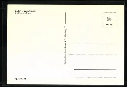 AK Leck /Nordfriesl., Teilansicht, Fliegeraufnahme