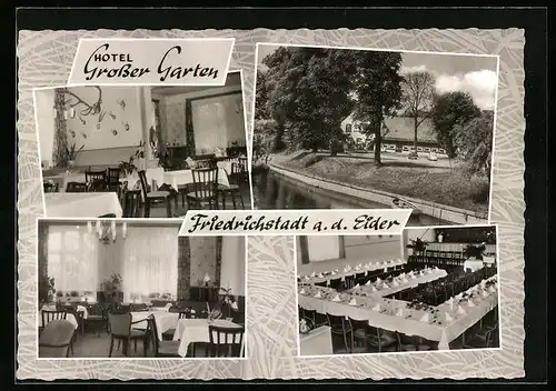AK Friedrichstadt a. d. Eider, Hotel Grosser Garten, Innenansichten