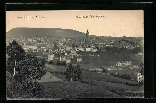 AK Annaberg / Erzgeb., Totale vom Schreckenberg aus gesehen