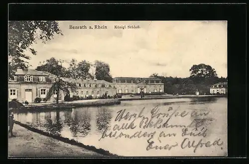 AK Benrath a. Rh., Partie vor dem Kgl. Schloss