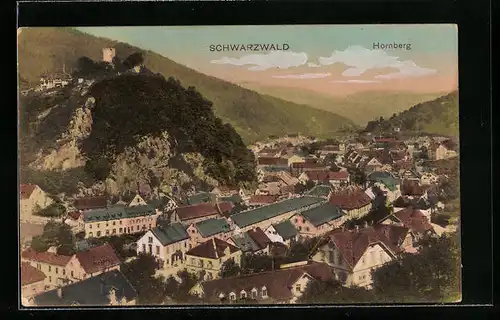 AK Hornberg / Schwarzwald, Totale vom Berg aus gesehen