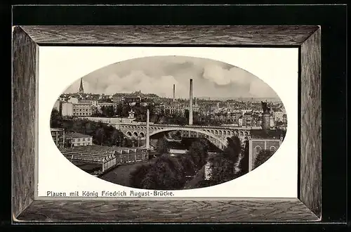 AK Plauen i. V., Teilansicht mit Friedrich August-Brücke