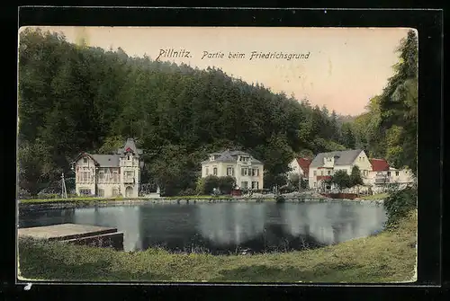 AK Dresden-Pillnitz, Partie beim Friedrichsgrund