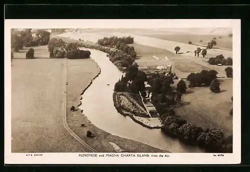 AK Runnymede, Magna Charta Island, from the Air