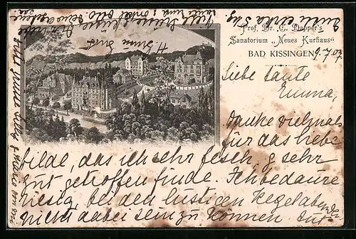 AK Bad Kissingen, Prof. Dr. C. Dapper's Sanatorium Neues Kurhaus