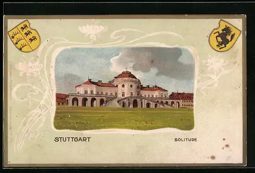 Präge-AK Stuttgart, Schloss Solitude, Wappen