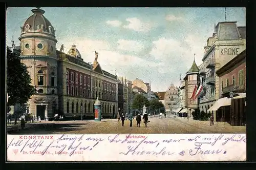 AK Konstanz / Bodensee, Marktstätte mit Passanten