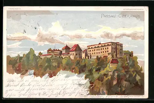 Lithographie Passau-Oberhaus, Schloss