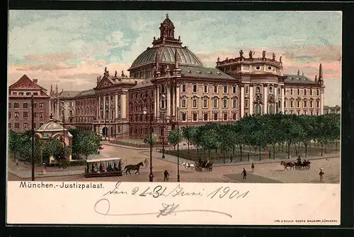 AK München, Blick auf den Justizpalast