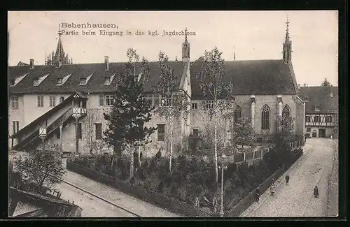 AK Bebenhausen, Eingang in das kgl. Jagdschloss