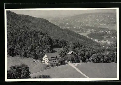 AK Stallikon / Uetliberg, Berghaus Baldern aus der Luft gesehen