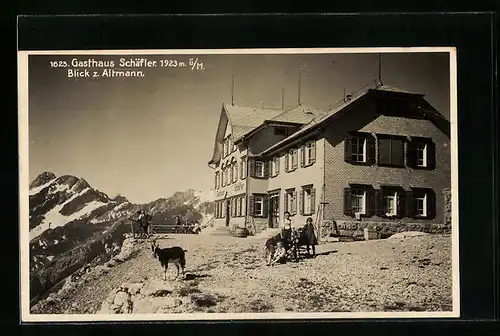 AK Säntis, Gasthaus Schäfler mit Blick zum Altmann