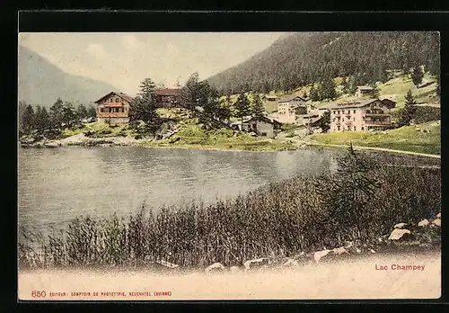 AK Lac Champey, Ortspartie am Seeufer