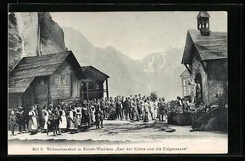 AK Zürich-Wiedikon, Volksschauspiel Karl der Kühne und die Eidgenossen