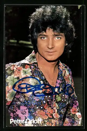 AK Musiker Peter Orloff im geblümten Hemd, Autograph