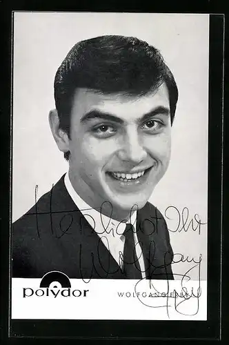 AK Musiker Wolfgang Frey lächelt, Autograph