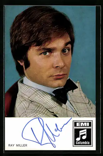 AK Musiker Ray Miller mit Fliege, Autograph