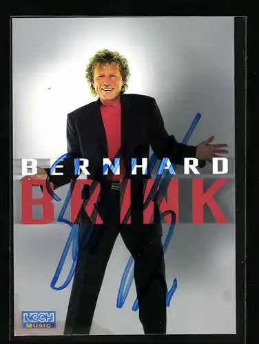 AK Musiker Bernhard Brink mit Schulterpolstern, Autograph