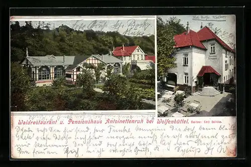 AK Wolfenbüttel, Waldrestaurant Antoinettenruh, Terrasse