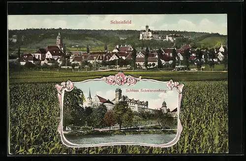 AK Scheinfeld, Schloss Schwarzenberg, Teilansicht