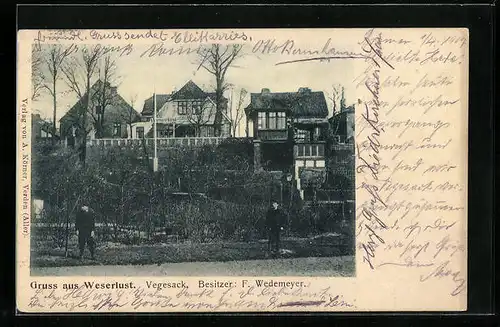 AK Vegesack, Gasthaus Weserlust von F. Wedemeyer