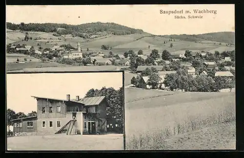 AK Saupsdorf /Sächs. Schweiz, Gebäudeansicht, Teilansicht