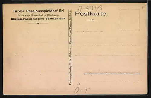 AK Erl, Strassenpartie mit Gasthaus zur Post