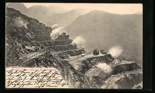 AK Eisenerz, Erzbergabbau während der Sprengung