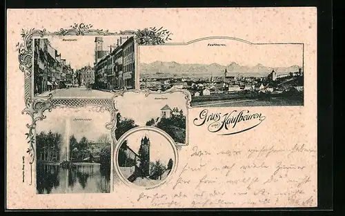 AK Kaufbeuren, Jordanweiher, Hexenturm, Fünfknöpfiger Turm