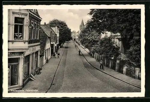 AK Westerstede, Peterstrasse mit Geschäft