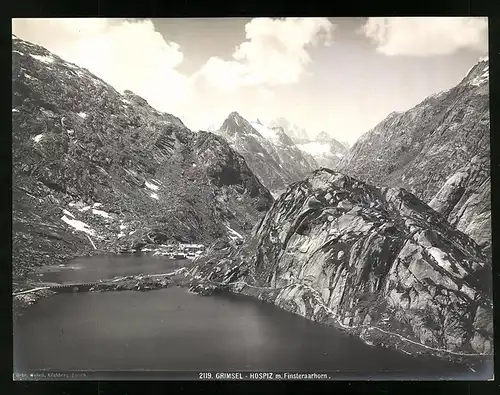 Fotografie Gebr. Wehrli Kilchberg, Zürich, Ansicht Grimsel, Hospiz mit Finsteraarhorn