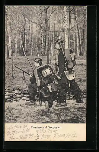 AK Pioniere auf Vorposten im Wald