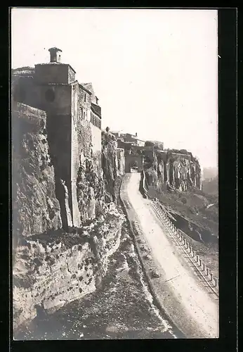 AK Orvieto, Bergstrasse mit Panorama