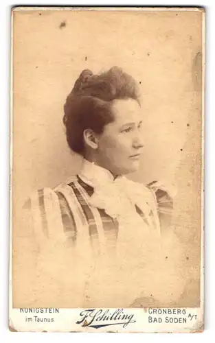 Fotografie Franz Schilling, Bad Königstein, Bürgerliche Dame mit hochgestecktem Haar