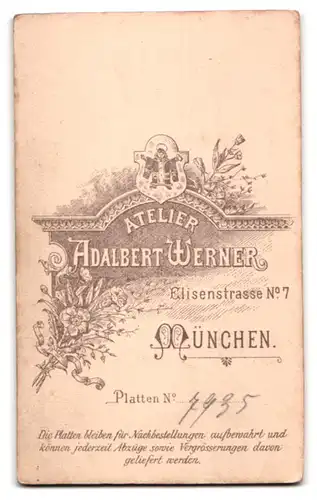 Fotografie Adalbert Werner, München, Elisenstr. 7, Bürgerliche Dame und Junge mit Schirm