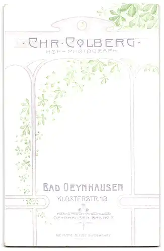 Fotografie C. Colberg, Bad-Oeynhausen, Klosterrstr. 13, Hübsche Dame im eleganten Kleid