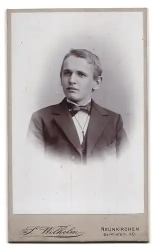 Fotografie S. Wilhelm, Neunkirchen, Ansicht Neunkirchen, Atelier & Geschäftshaus Bahnhofstr. 40, Rückseitig Portrait