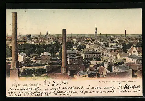 AK Stassfurt, Totalansicht mit Schornsteinen