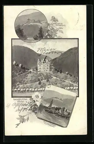 Künstler-AK Etzelbach, Genesungsheim für Frauen, Blick nach der Weissenburg