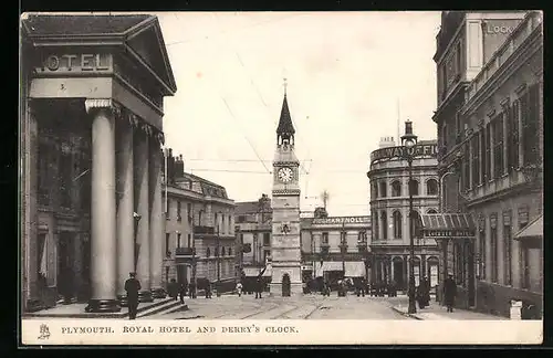 AK Plymouth, Royal Hotel and Derry`s clock