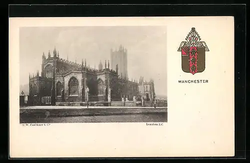 AK Manchester, Blick zur Kathedrale