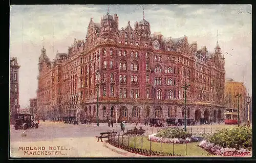Künstler-AK Manchester, Midland Hotel