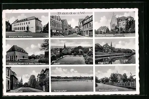 AK Bünde i. W., Eschstrasse, Badeanstalt, Philippstrasse