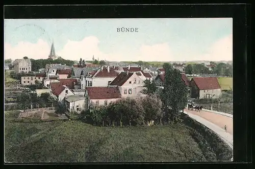 AK Bünde i. W., Teilansicht mit Strasse