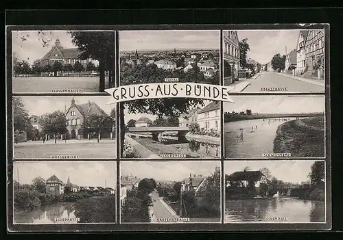 AK Bünde i. W., Realgymnasium, Schwimmbad, Eschstrasse