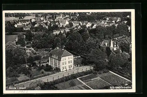 AK Bünde i. W., Ansicht vom Flugzeug aus