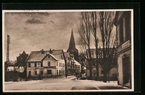 AK Bünde i. W., Alte Elsebrücke mit Pappeln