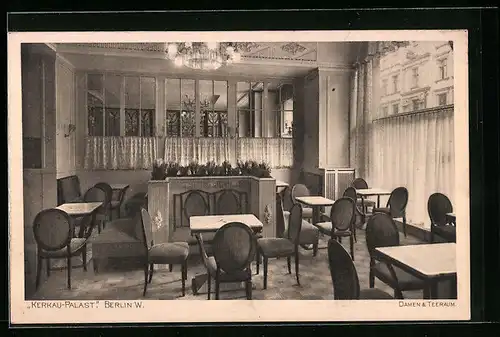AK Berlin, Gasthaus Kerkau-Palast, Behrenstr. 48, Damen & Teesalon