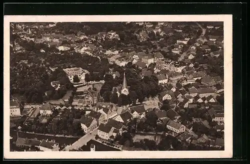 AK Bünde i. W., Ortsansicht vom Flugzeug aus