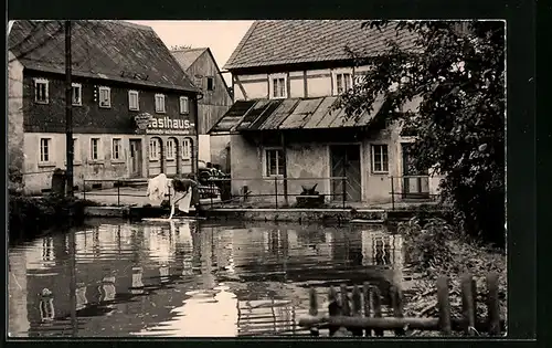 AK Weifa über Neukirch, Ortspartie mit Gasthaus